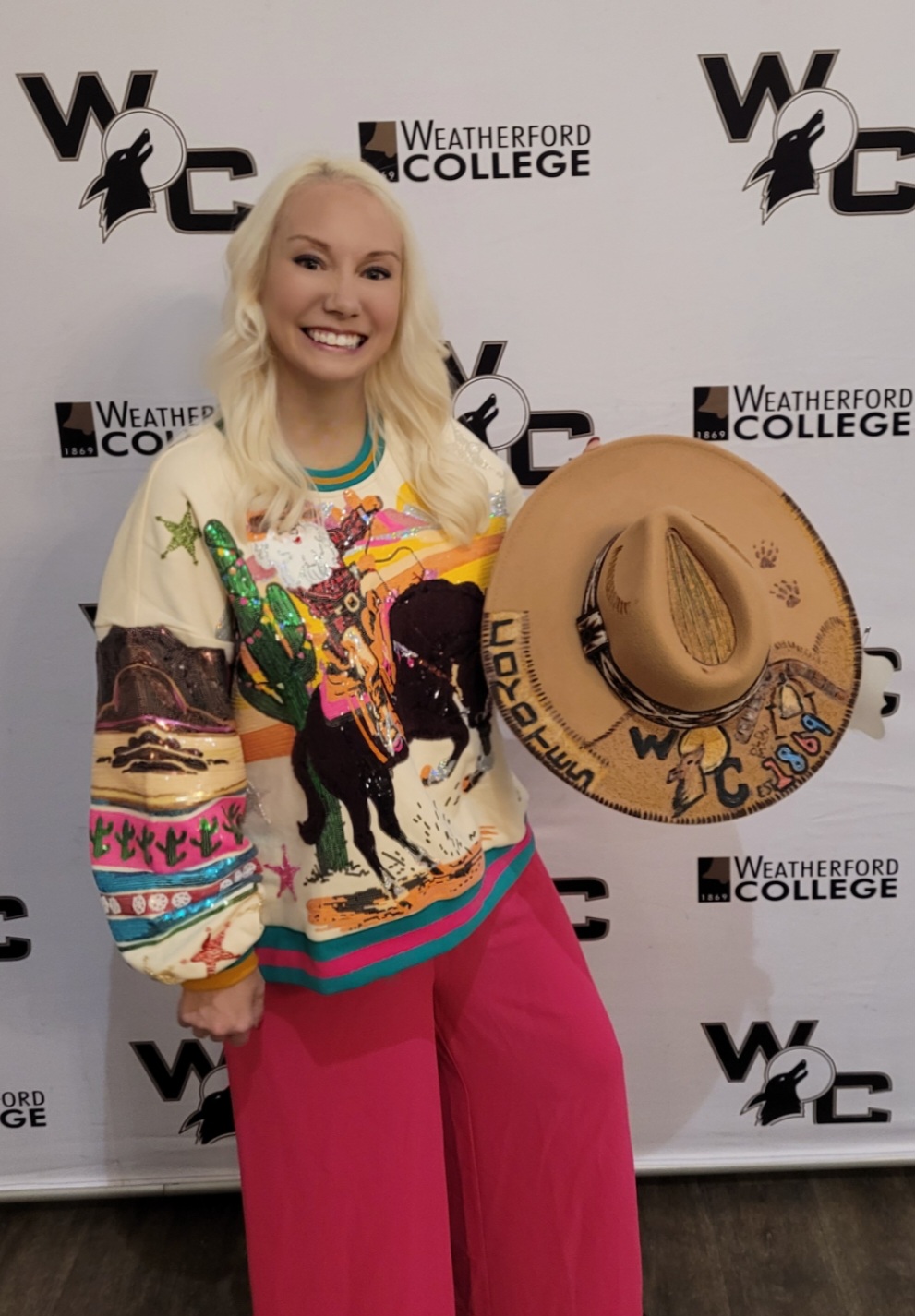 Stephanie at a Weatherford College event